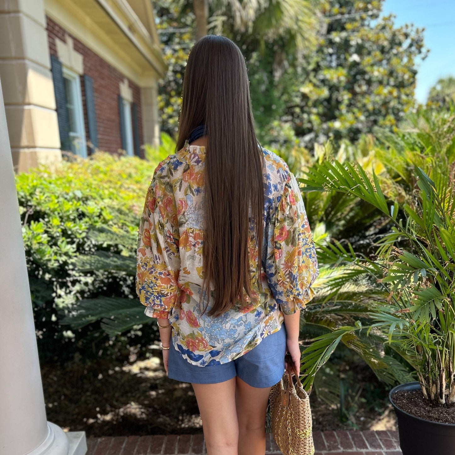 Mags Top | Blue Floral