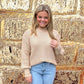 Stacey Side Split Sweater | Tan