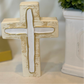 Chunky Wood Cross | Off White