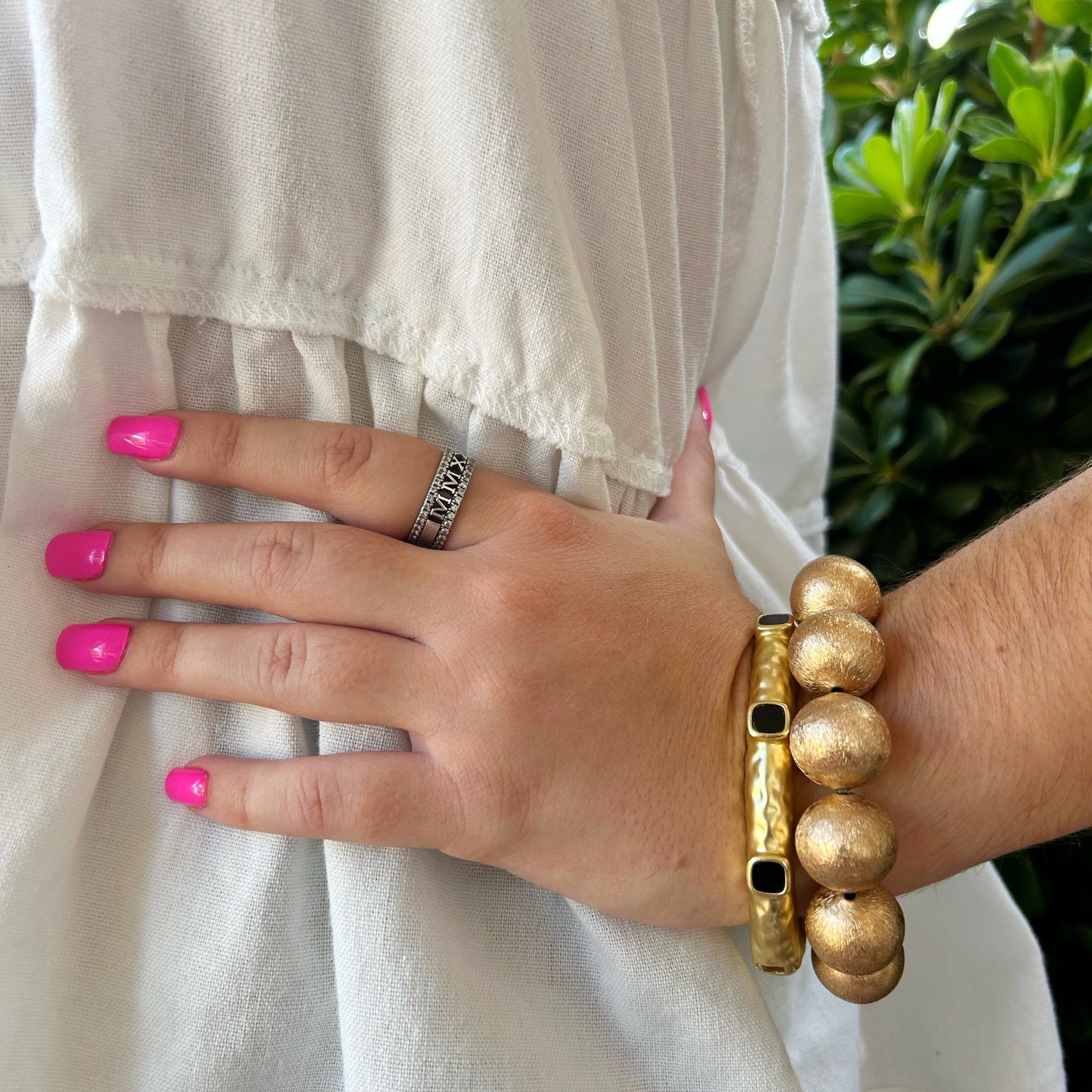 Chunky Gold Beaded Bracelet | Gold