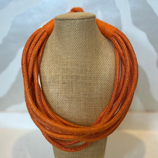 Rope Statement Necklace | Orange
