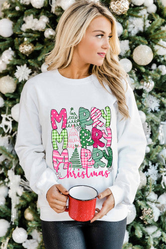 Merry Christmas Sweatshirt | White