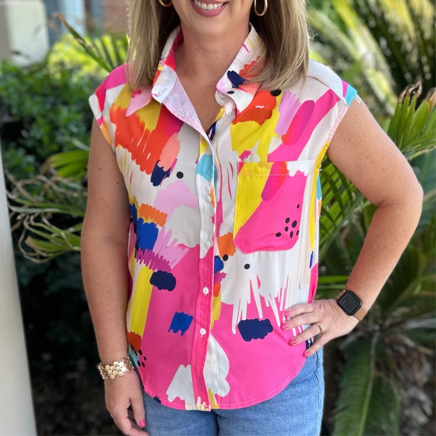 Zoie Top | Pink Print