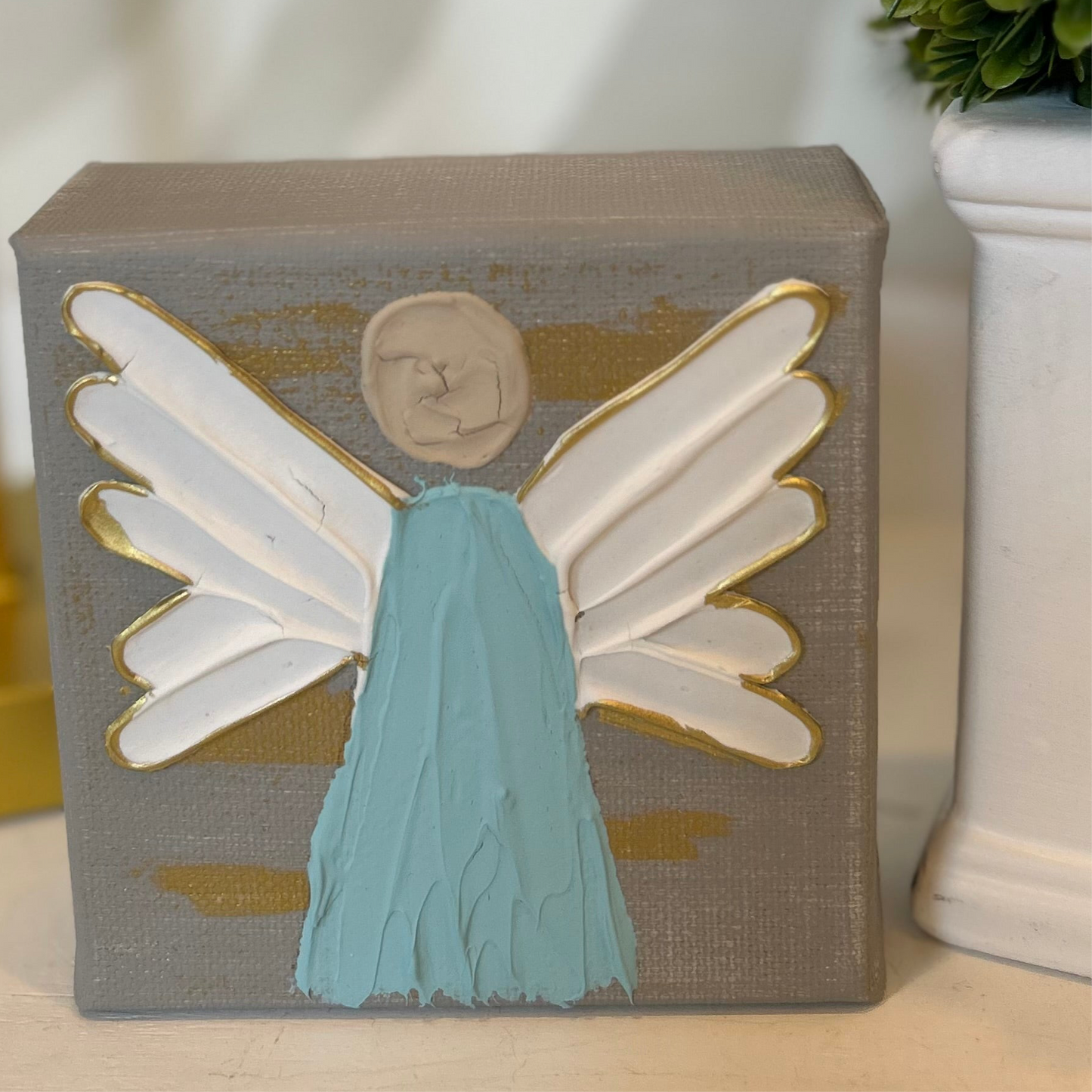 Angel Canvas Art | Grey & Blue