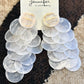 Round Dangle Earrings | Frosted White