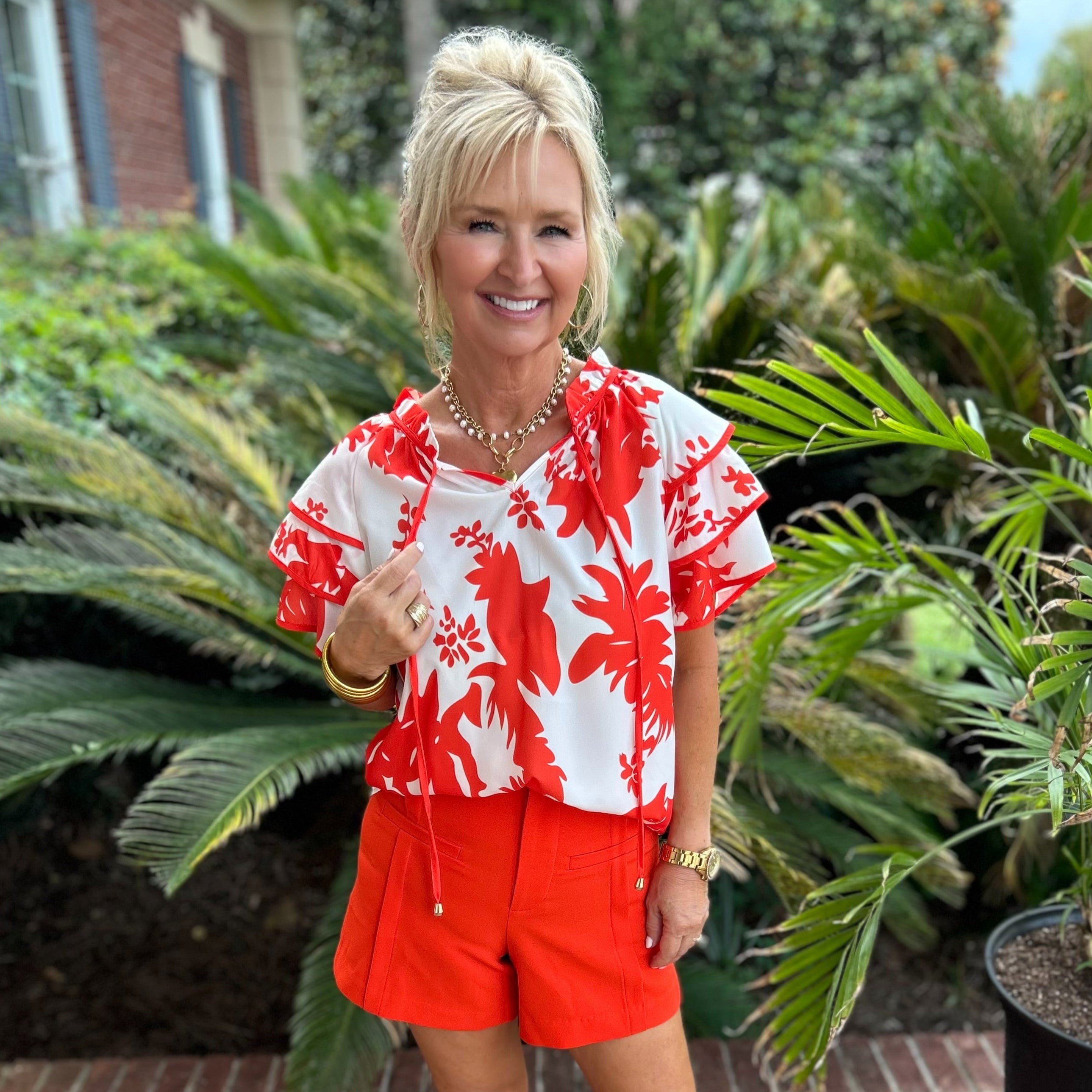 Stella Top | Red & White – Angela James Lifestyle Boutique, LLC