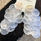 Round Dangle Earrings | Frosted White