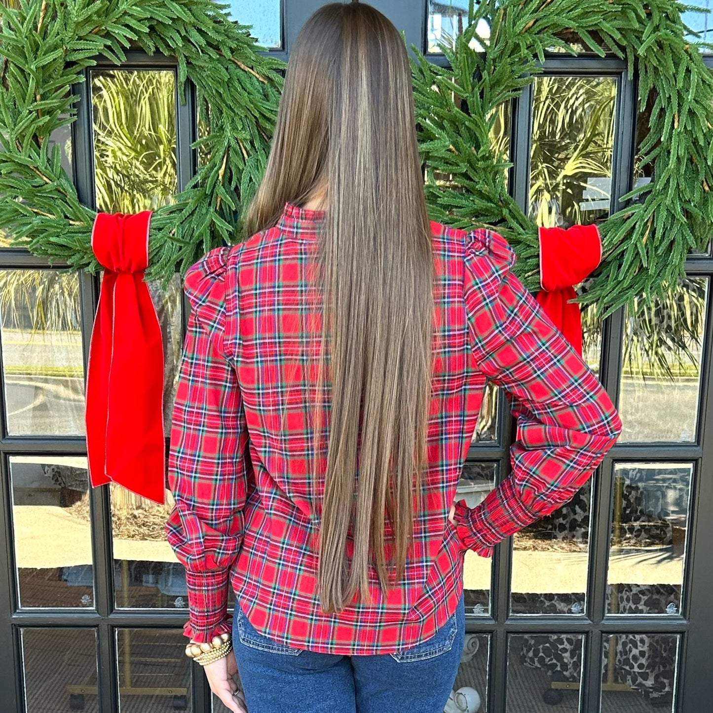 Chapman Plaid Top | Red-Multi