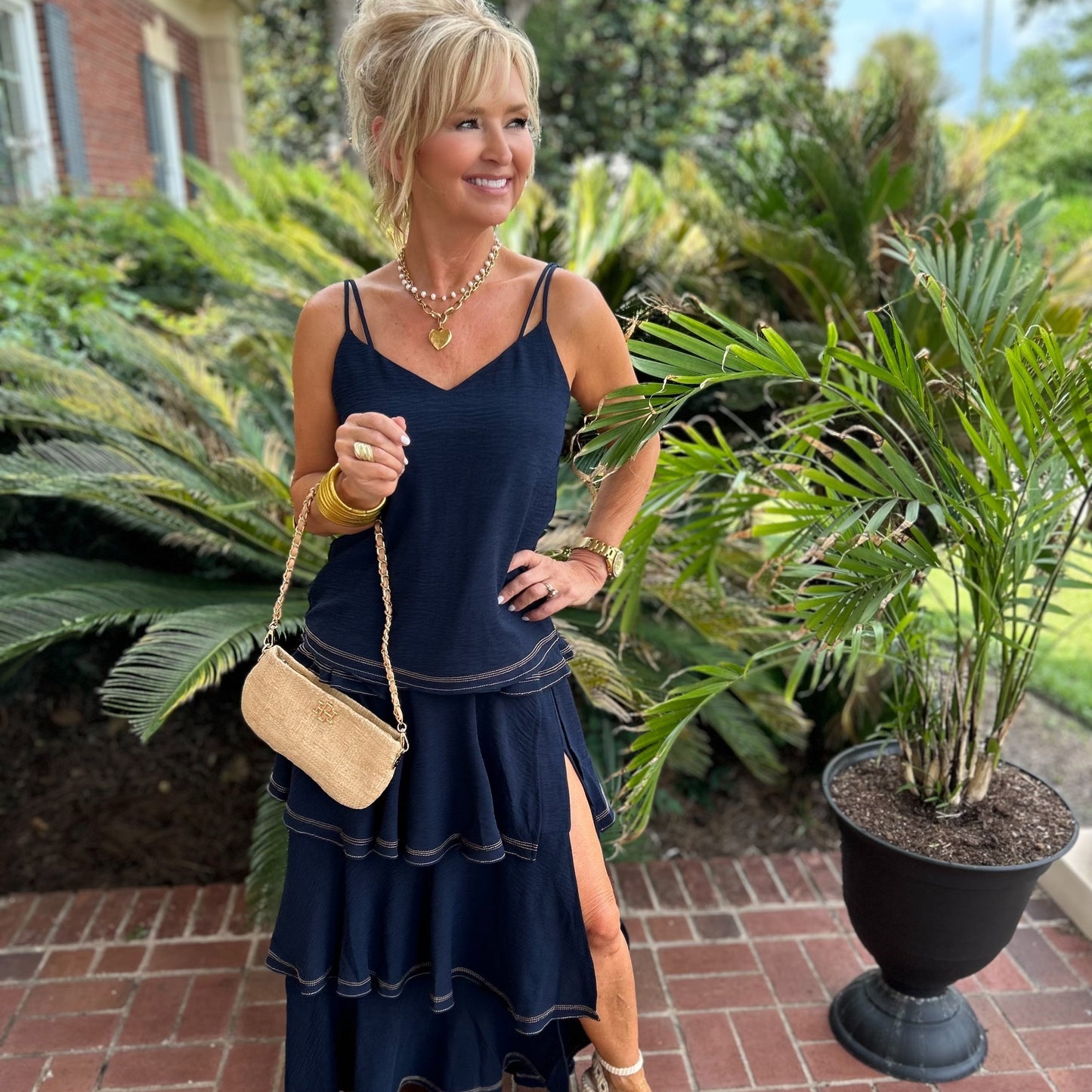 Phillina Cami Top & Skirt Set | Navy