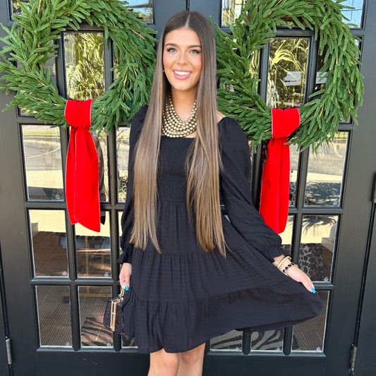 Allison Tiered Mini Dress | Black