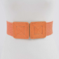 Two Buckle Straw Belt | Orange