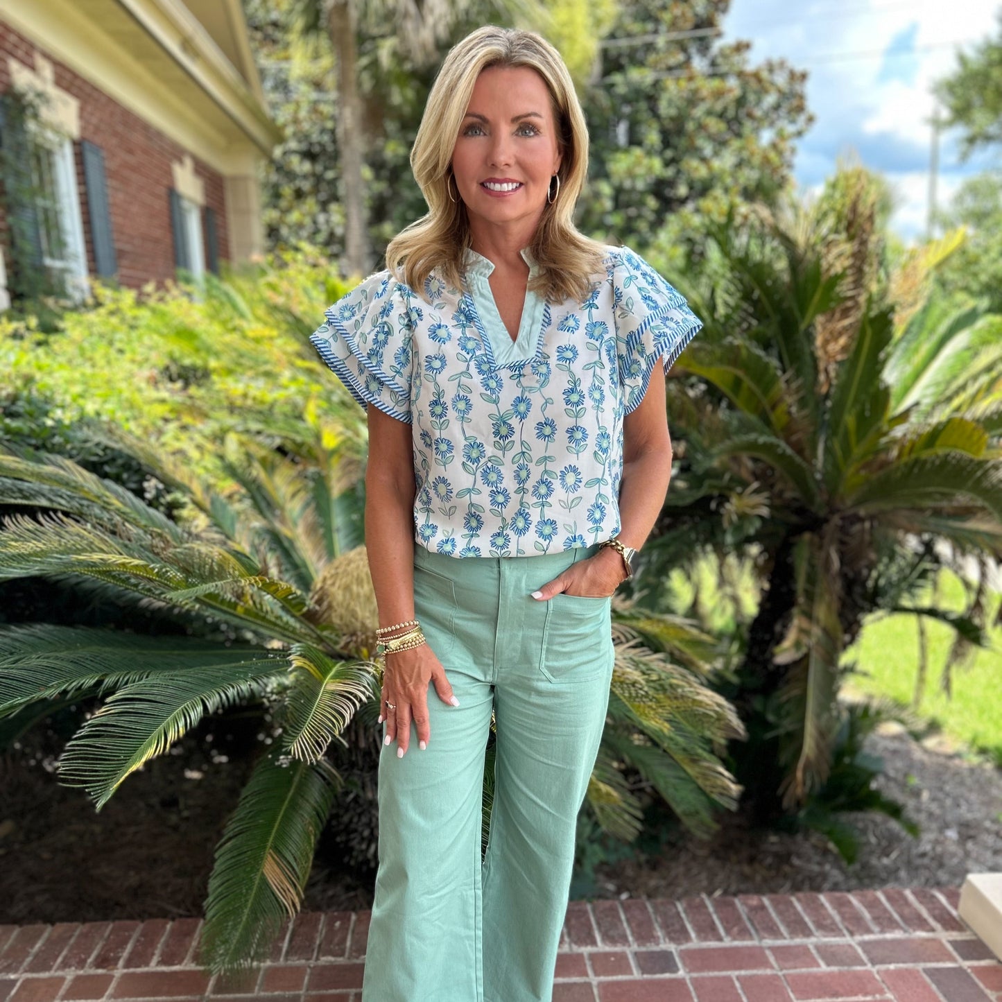Sloan Top | White Floral Print