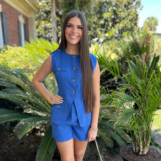 Maureen Vest & Short Set | Blue