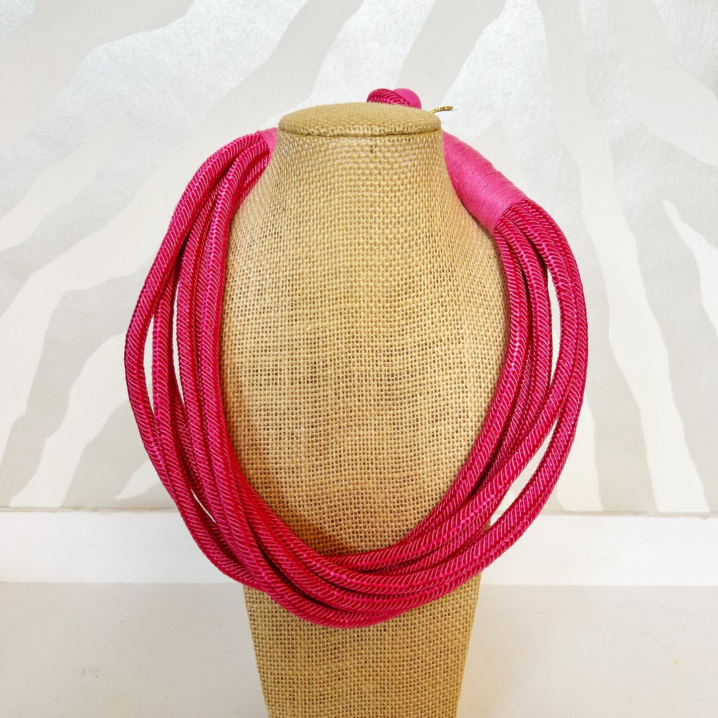 Rope Statement Necklace | Hot Pink