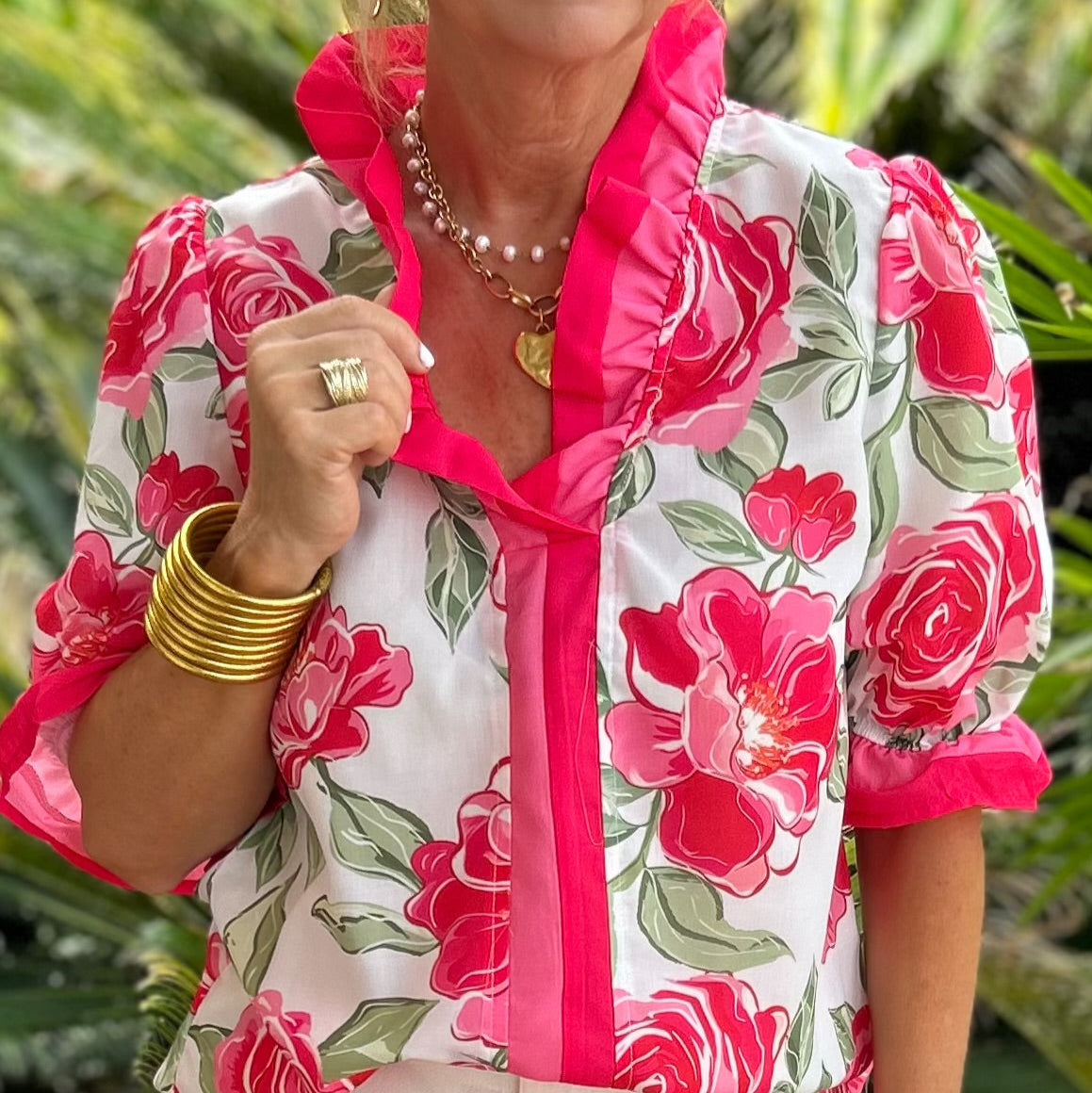 Zoie Top | Pink Floral Print