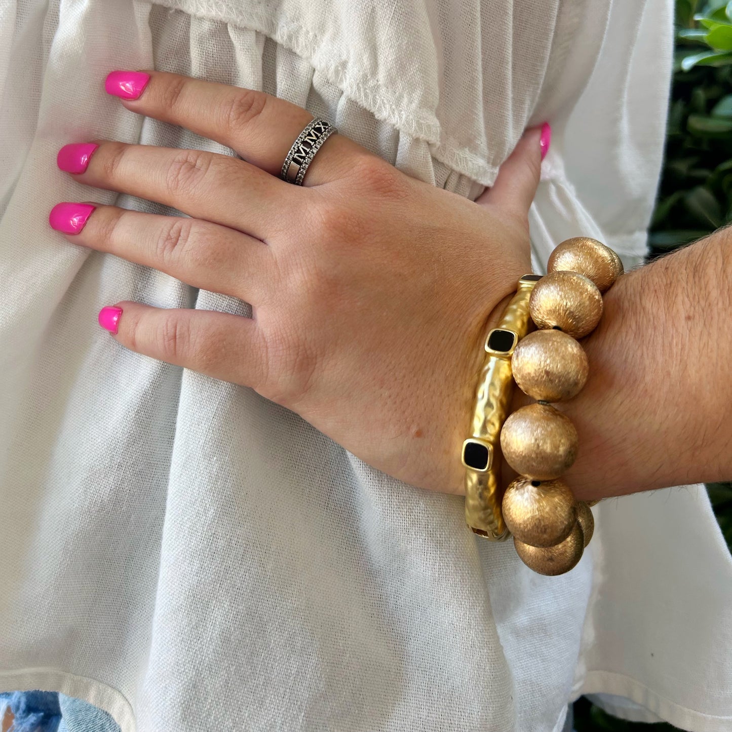Chunky Gold Beaded Bracelet | Gold