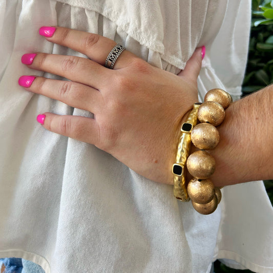 Chunky Gold Beaded Bracelet | Gold