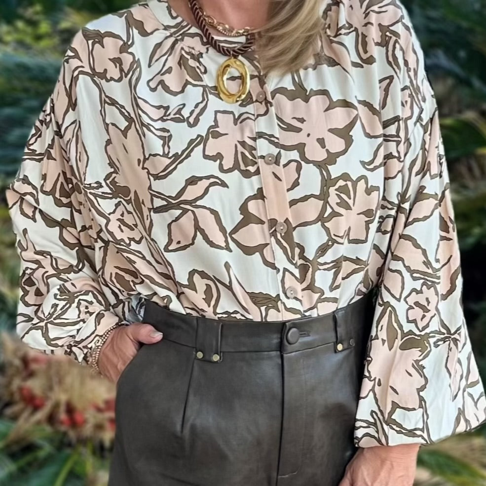 Ginger Top | Parchment Floral Mix