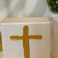 Metallic Textured Cross Canvas Art | Gold