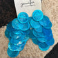 Round Dangle Earrings | Deep Turquoise Blue