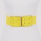 Two Buckle Straw Belt | Yellow