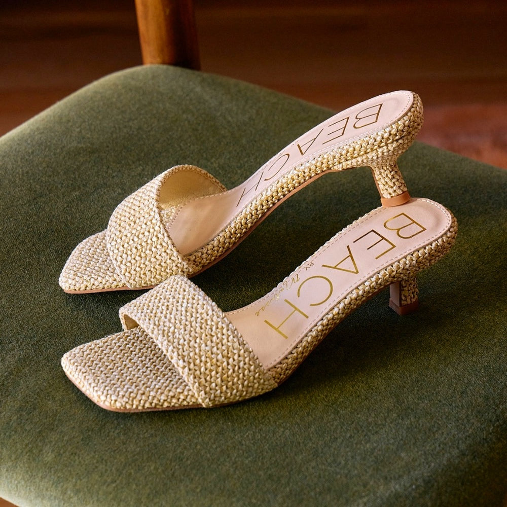 Capricorn Kitten Heel Sandal | Natural