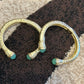 Gold Cuff Bracelet with Mint Green Accents
