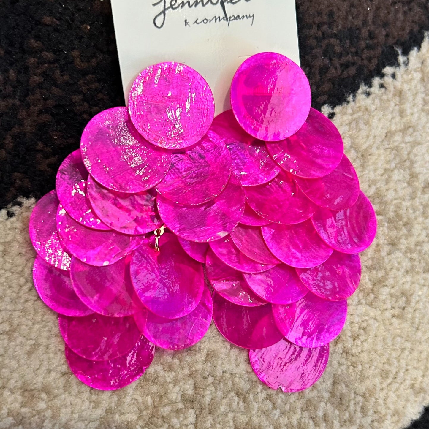Round Dangle Earrings | Hot Pink