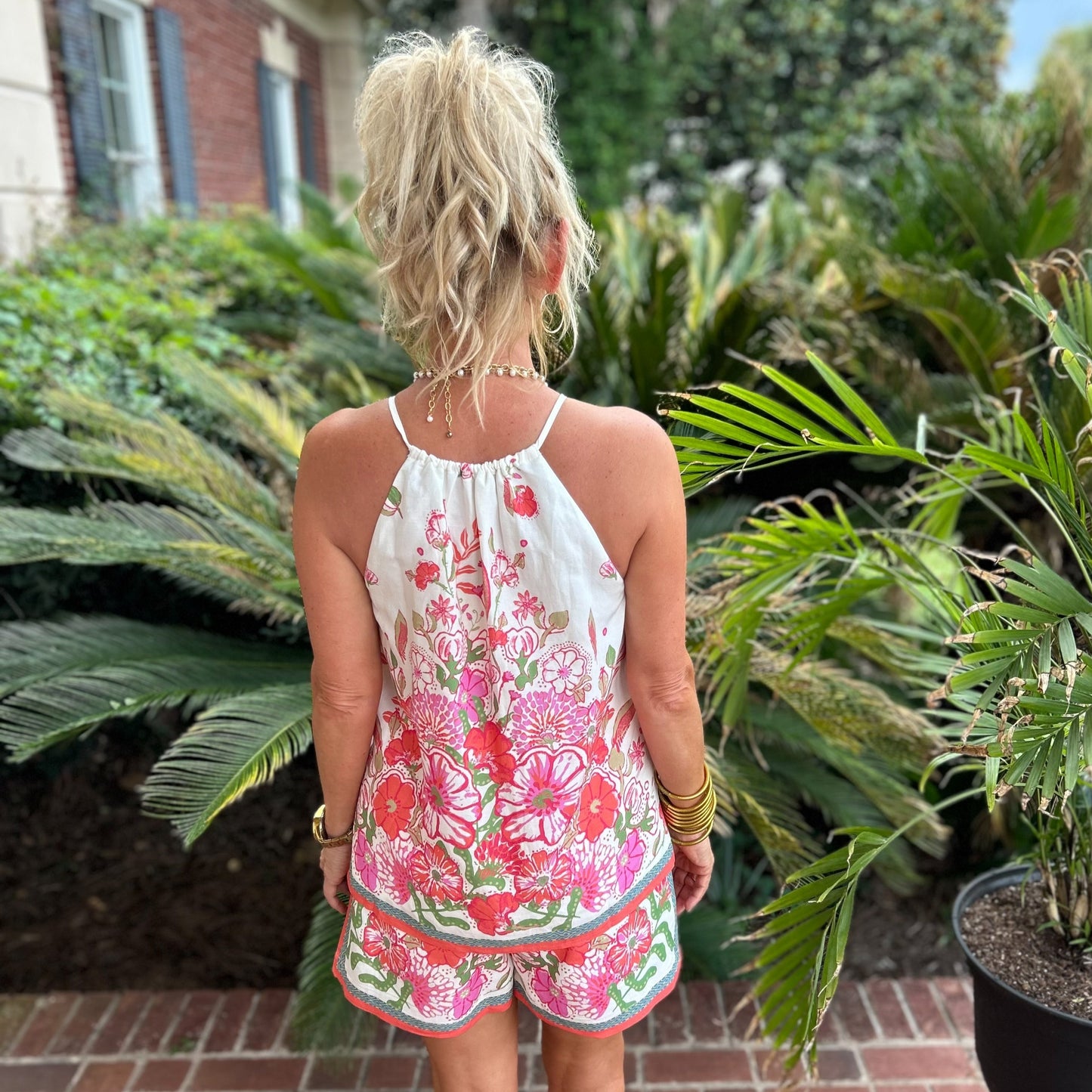 Sheena Floral Top & Short Set | Pink