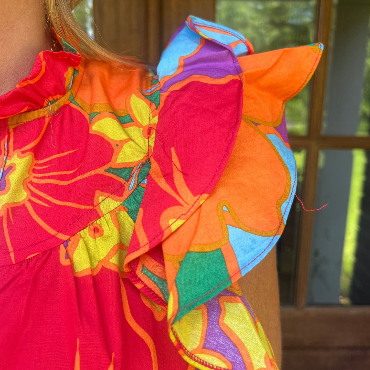 Chloe Tropical Top | Orange Florals