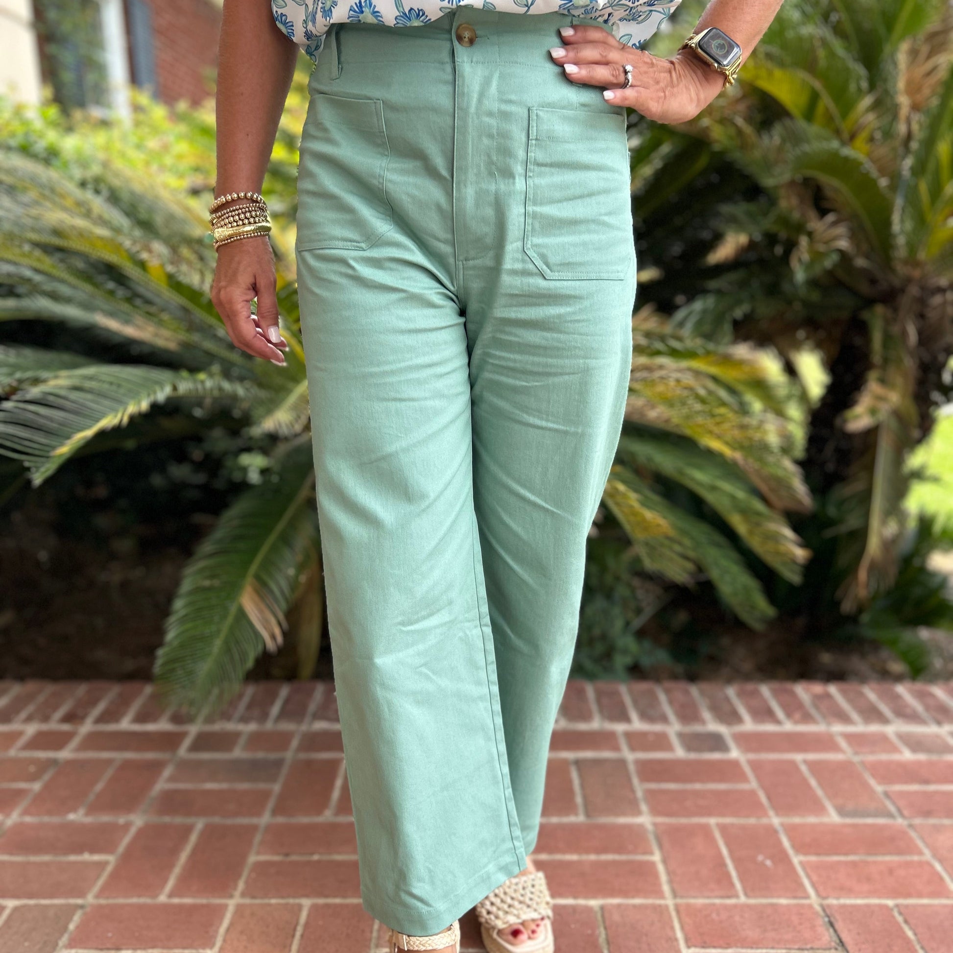 Kendra Pants Seafoam – Angela James Lifestyle Boutique, LLC