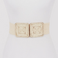 Two Buckle Straw Belt | Ivory