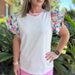 Claire Ruffle Sleeve Top | White