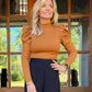 Reva Puff Sleeve Bodysuit | Camel