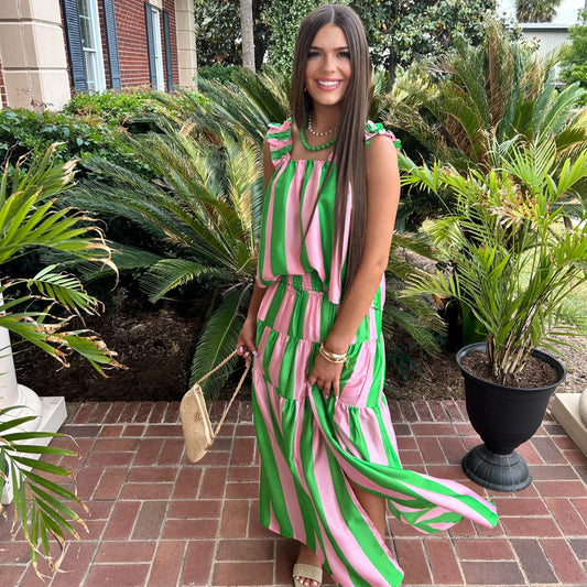 Ellie Top & Skirt Set | Barbie Pink & Kelly Green
