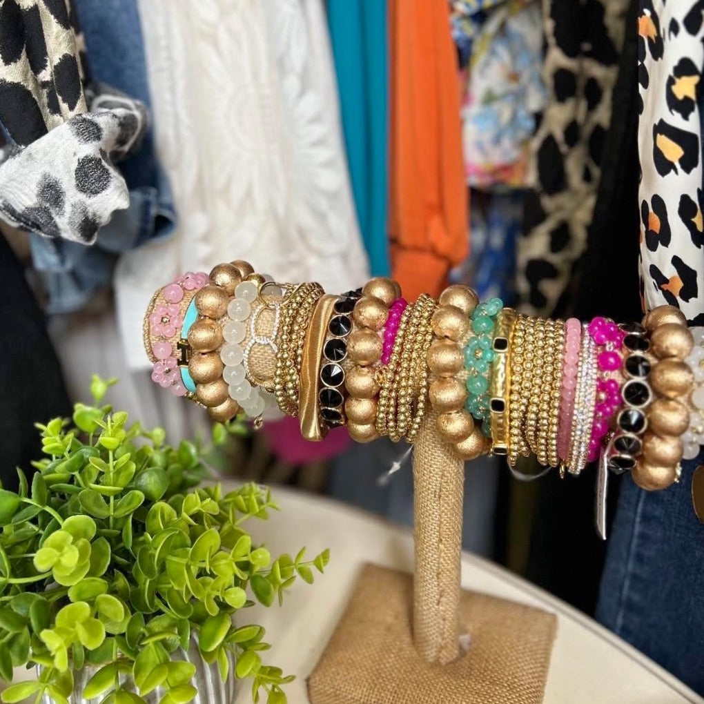 Chunky Gold Beaded Bracelet | Gold