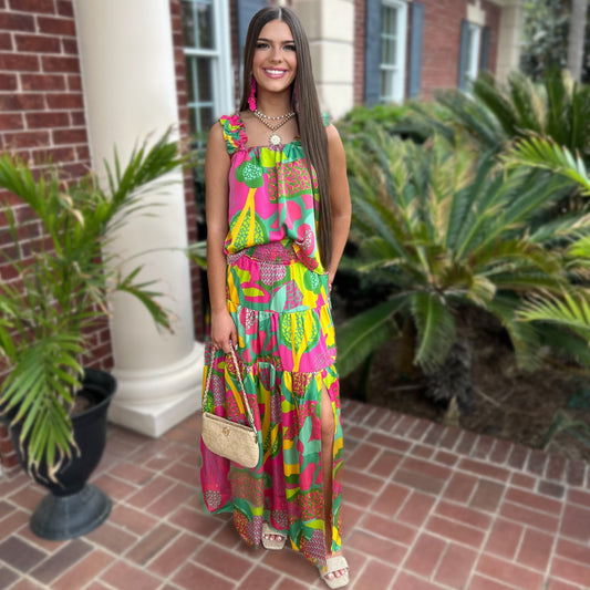 Ellie Top & Skirt Set | Tropical Punch