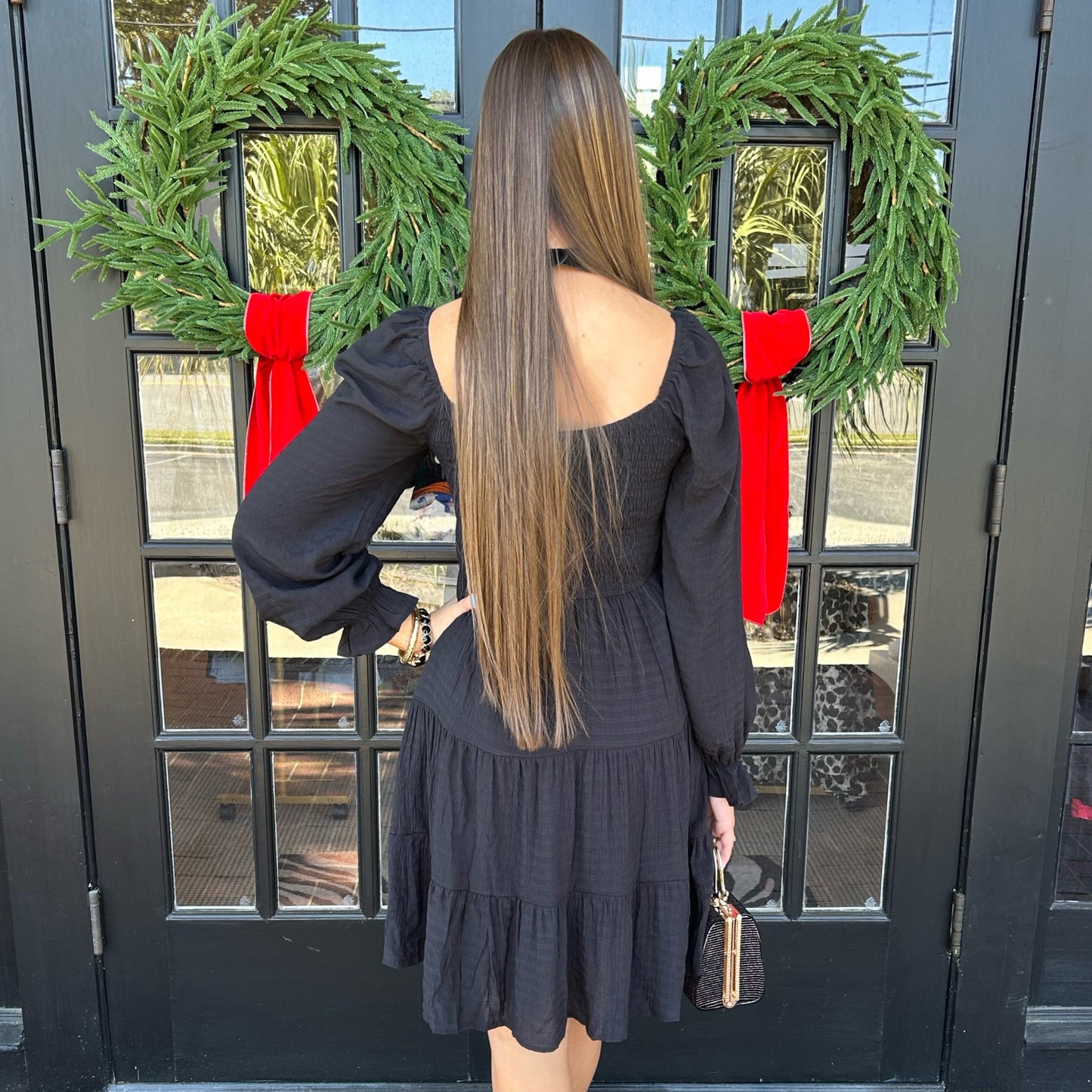 Allison Tiered Mini Dress | Black