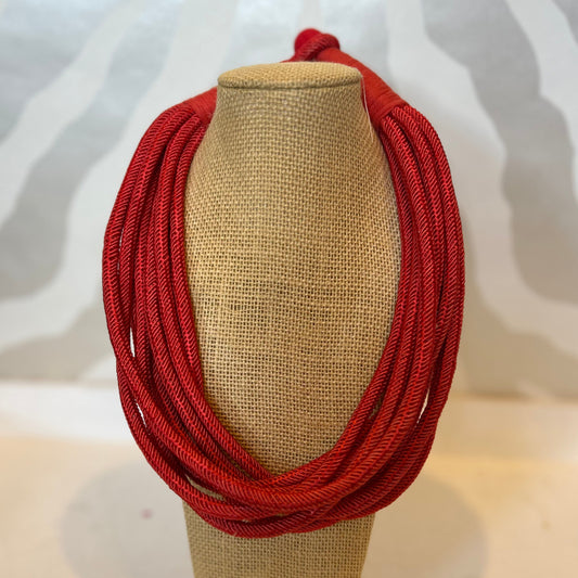 Rope Statement Necklace | Red