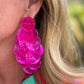 Round Dangle Earrings | Hot Pink
