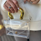 Flap Stadium Clutch | Gold Handle
