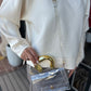 Flap Stadium Clutch | Gold Handle