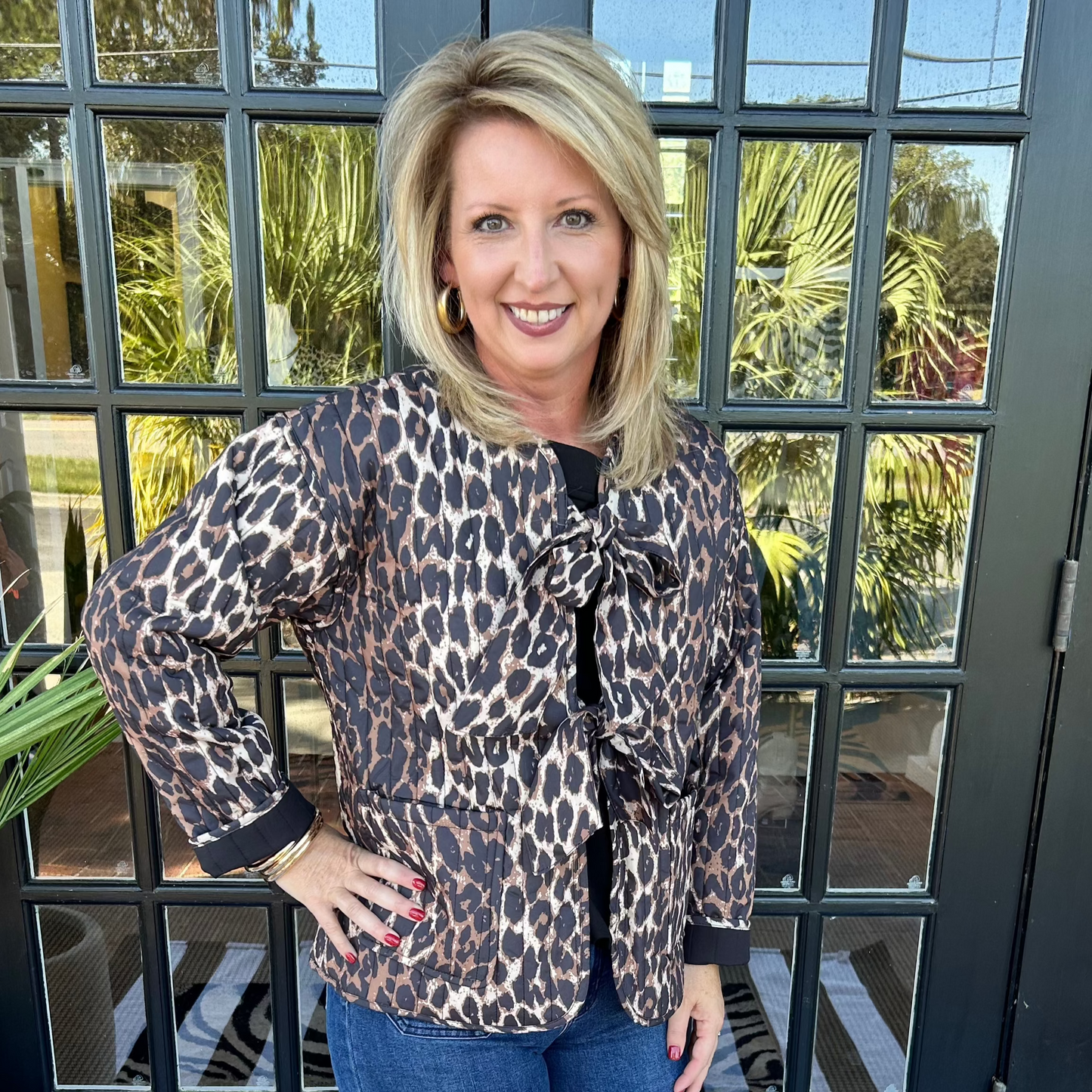 Hattie Quilted Jacket | Animal Print