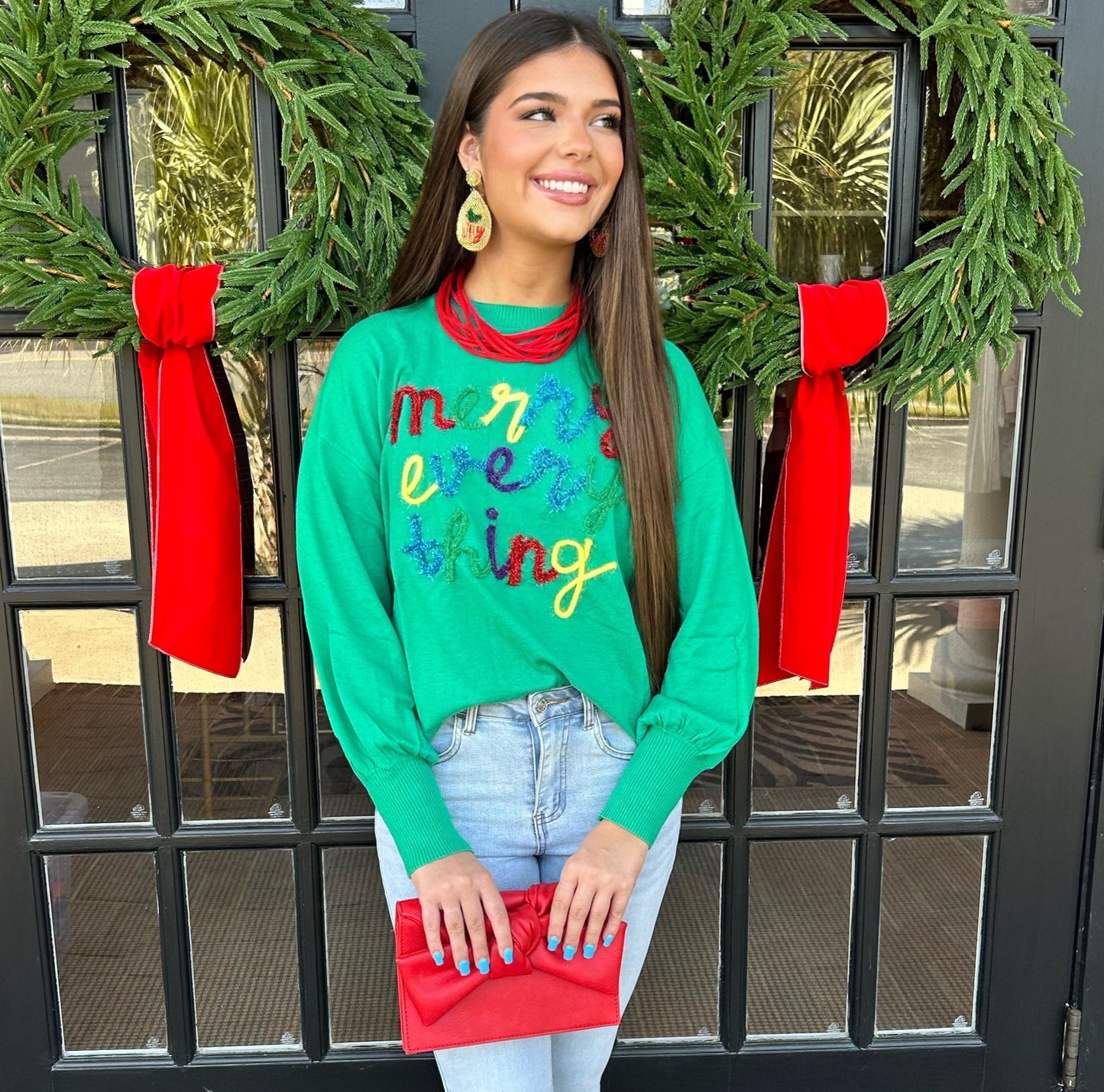 Merry Everything Sweater | Kelly-Green