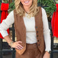 Judi Suede Vest | Chocolate Brown