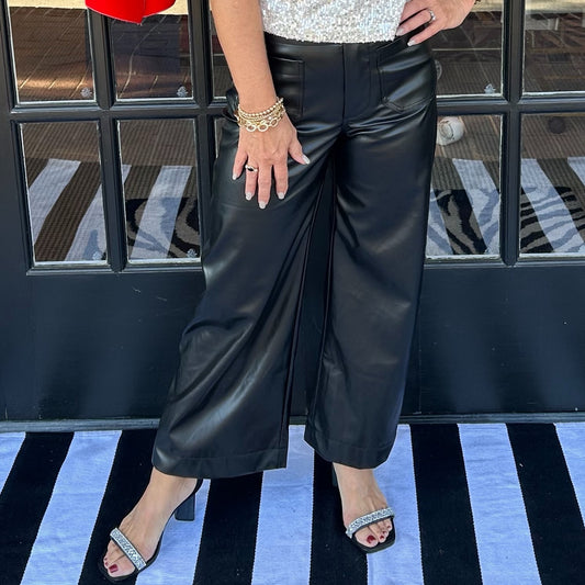 Darla Faux Leather Pants | Black