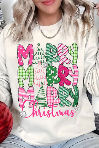 Merry Christmas Sweatshirt | White