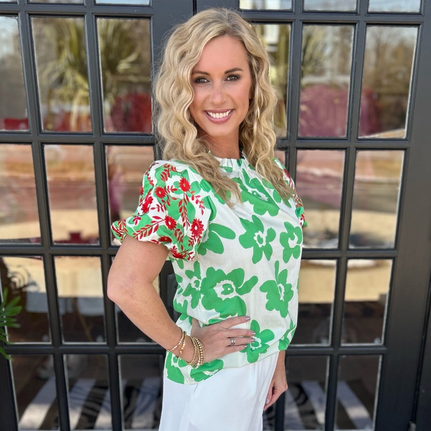 Blythe Floral Top | Green Combo