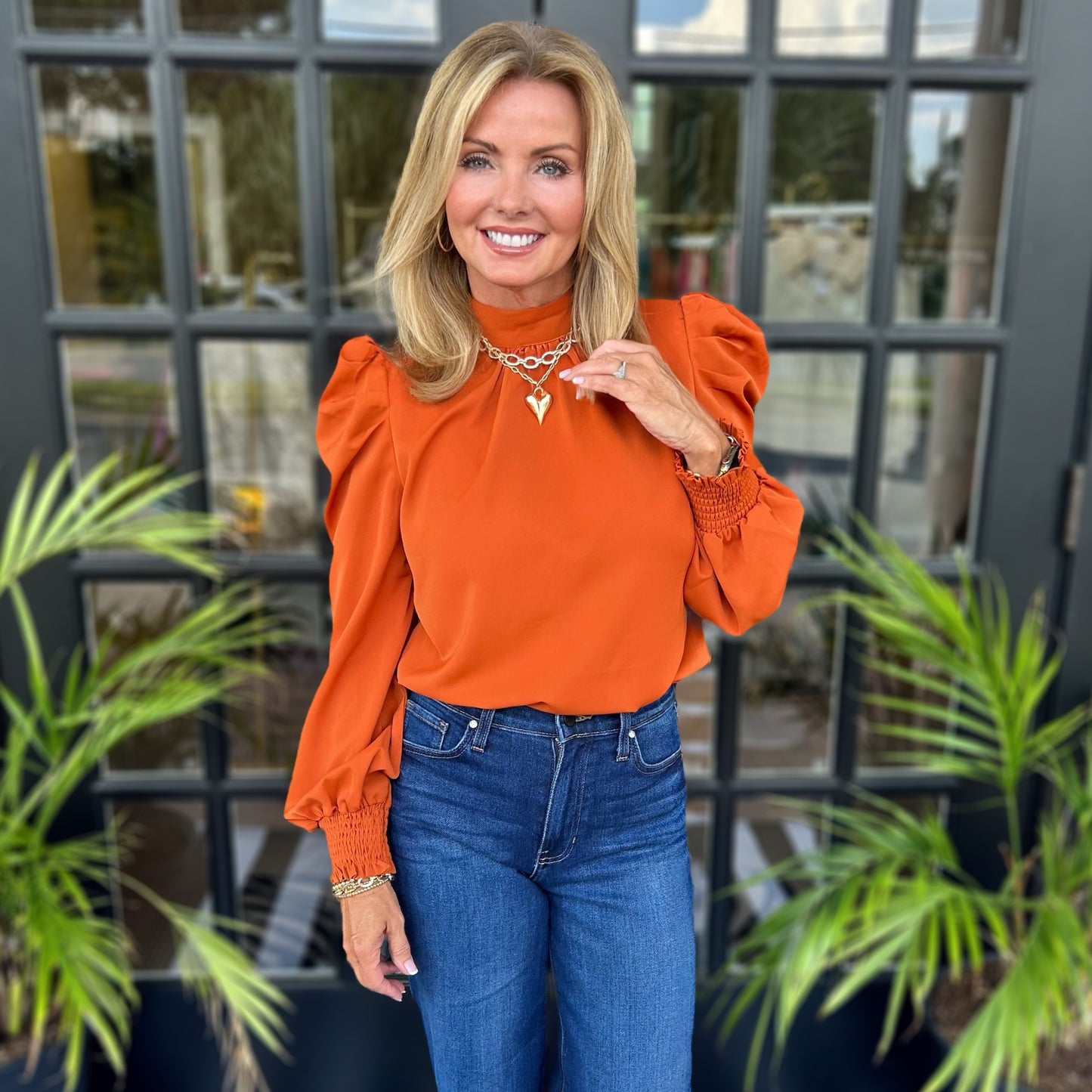 Julie Long Sleeve Top | Rust