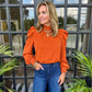 Julie Long Sleeve Top | Rust
